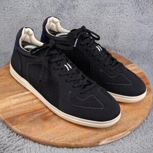 Rothy's Men's The RS01 Lace Up Knit Sneakers Black White Soles Size 14